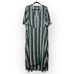 Love & Legend Striped Chiffon High Low Dress  4X